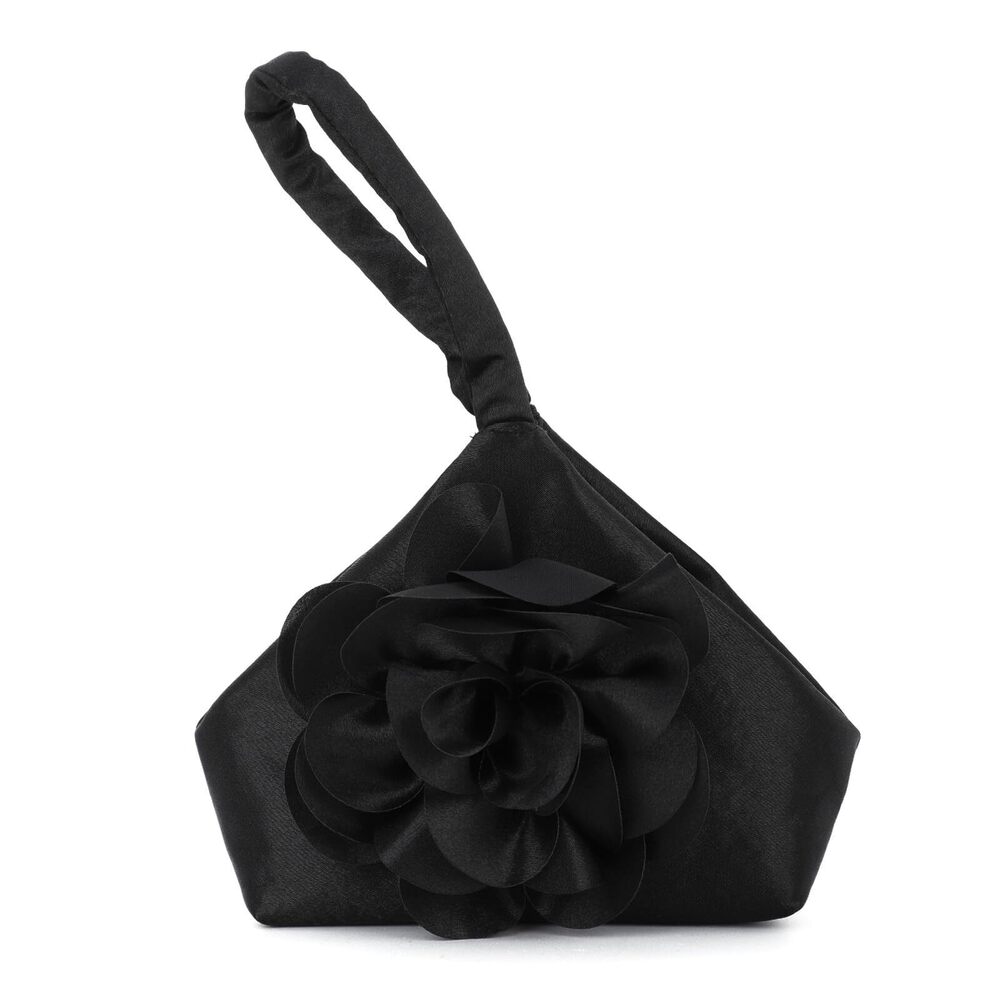 9858 Flower Clutch Purses Elegant Satin Wristlet Purse Weeding Prom Party
